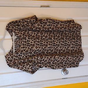 Women's Plus Ava and Viv leopard print blouse